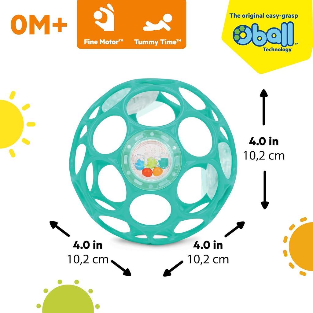 Bright Starts Oball Easy Grasp Classic Ball BPA-Free Infant Toy,Age Newborn and up, 4 Inches