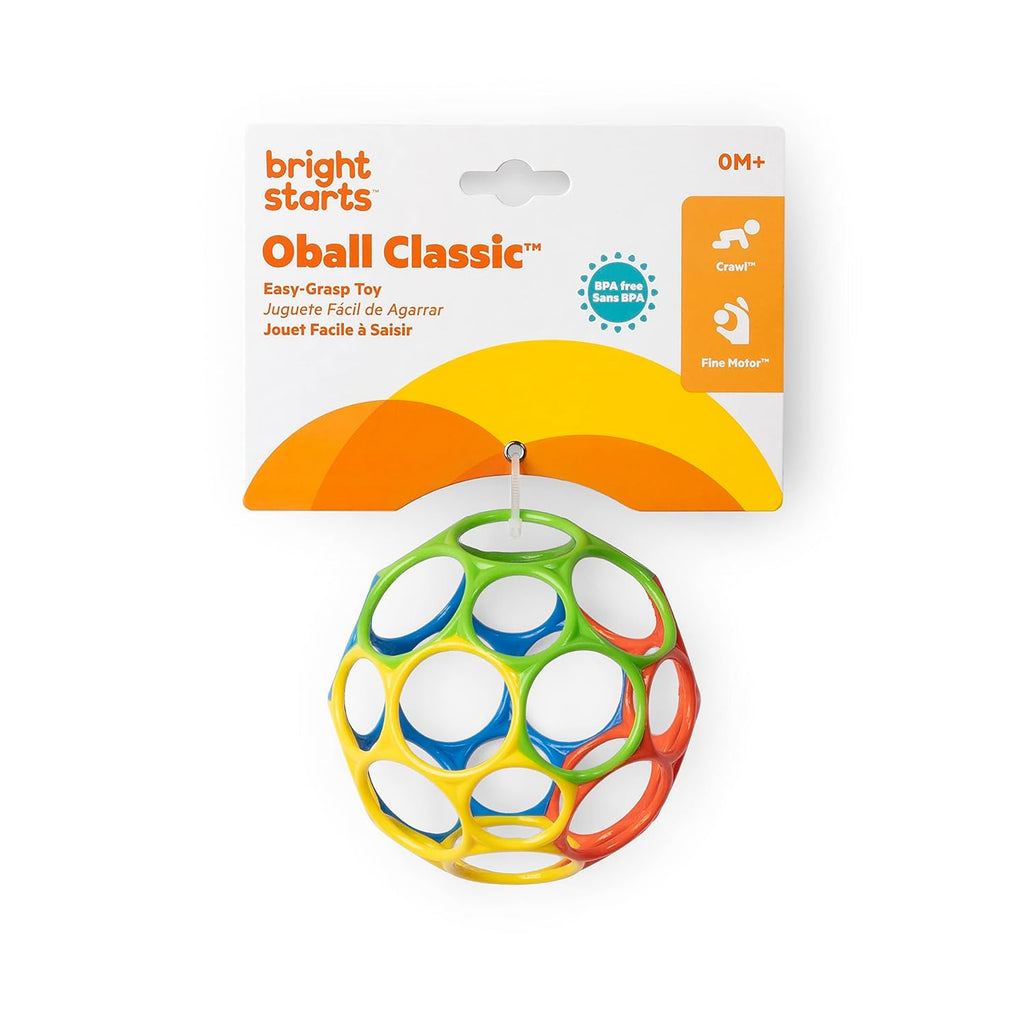 Bright Starts Oball Easy Grasp Classic Ball BPA-Free Infant Toy,Age Newborn and up, 4 Inches