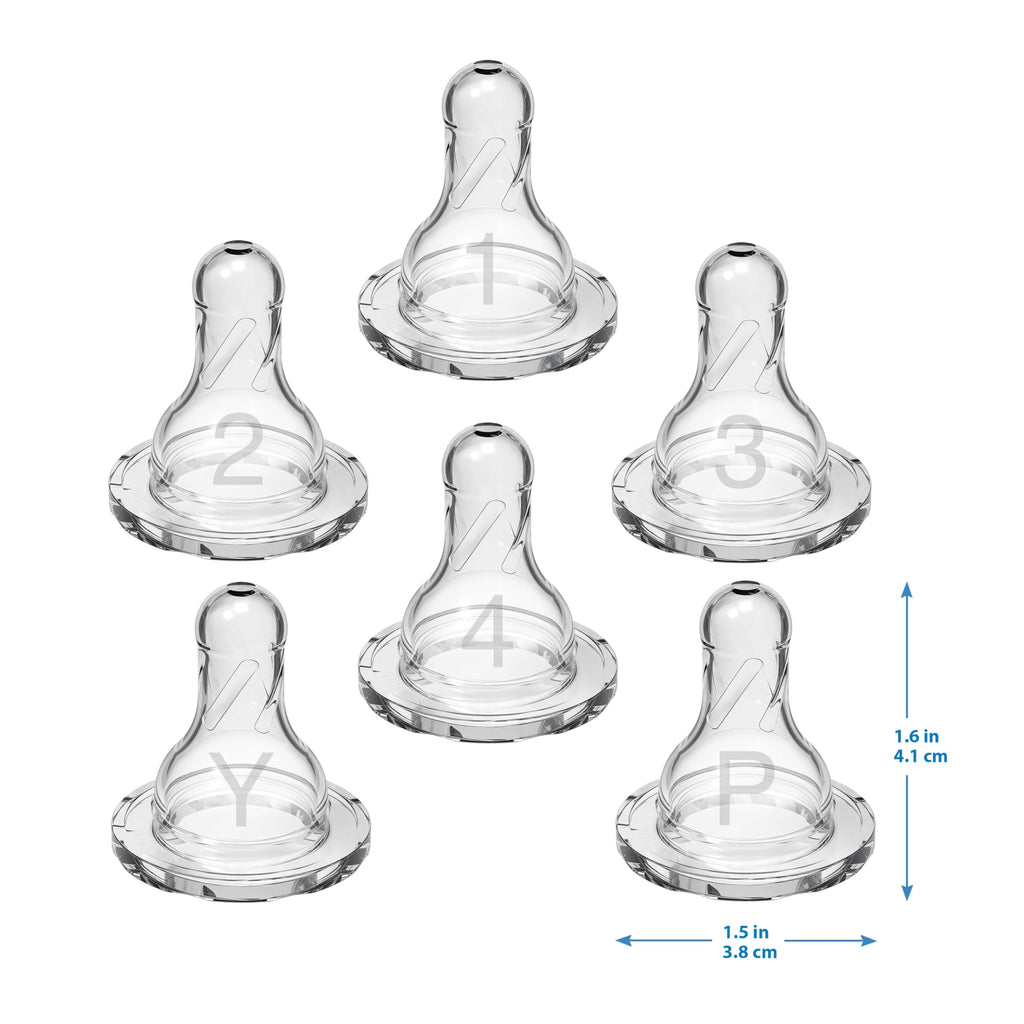 Dr. Brown’s Narrow Level 2 Medium Flow Nipple, 3m+, 6-Pack