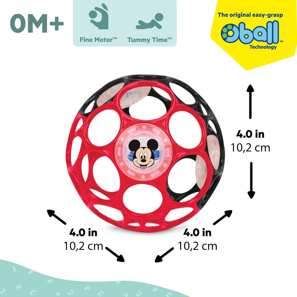 Bright Starts Oball Easy Grasp Classic Ball BPA-Free Infant Toy,Age Newborn and up, 4 Inches