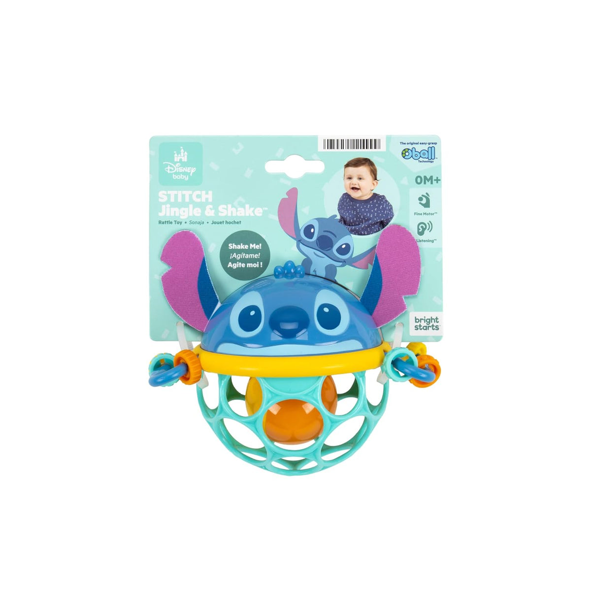 Bright Starts Oball Easy Grasp Classic Ball BPA-Free Infant Toy,Age Newborn and up, 4 Inches