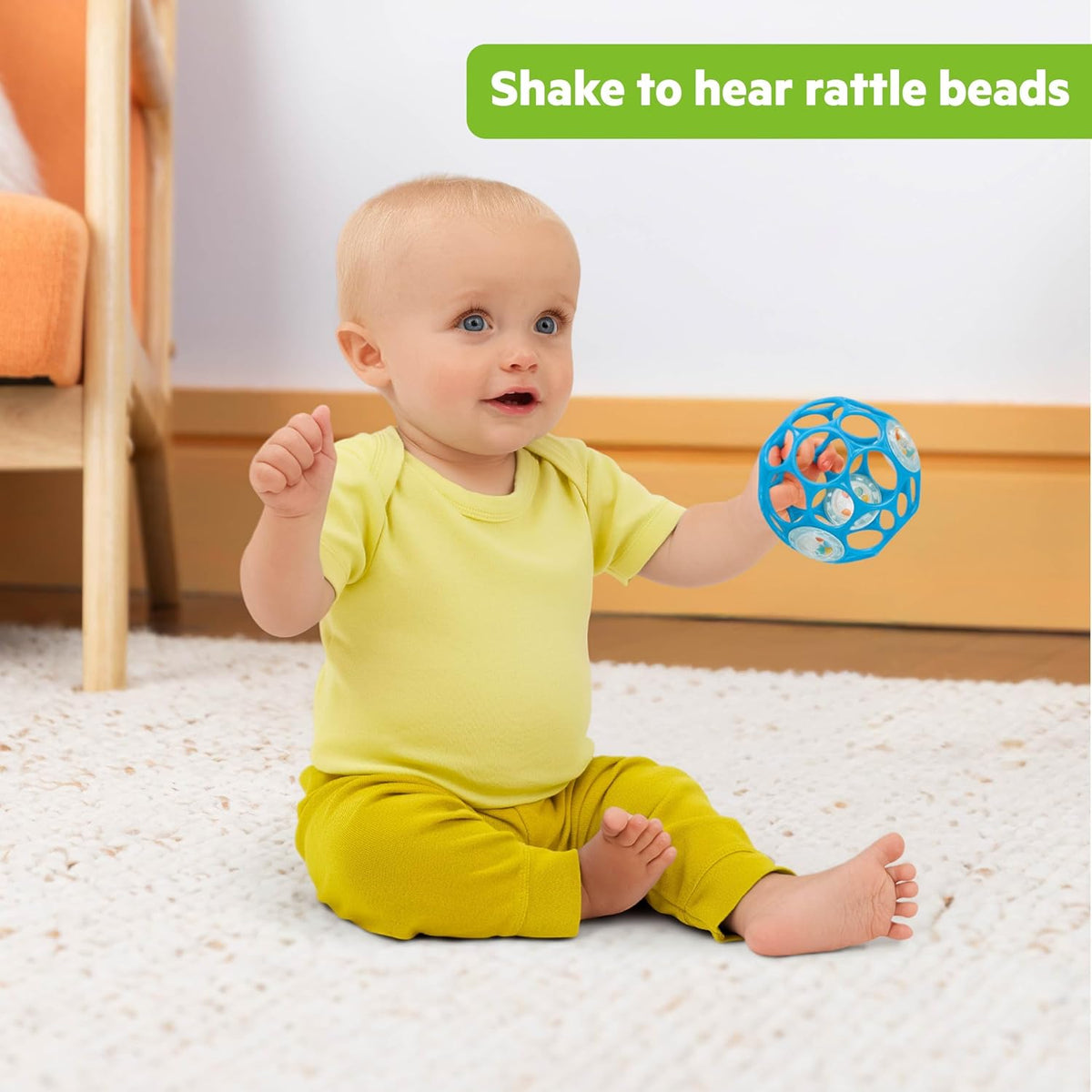 Bright Starts Oball Easy Grasp Classic Ball BPA-Free Infant Toy,Age Newborn and up, 4 Inches