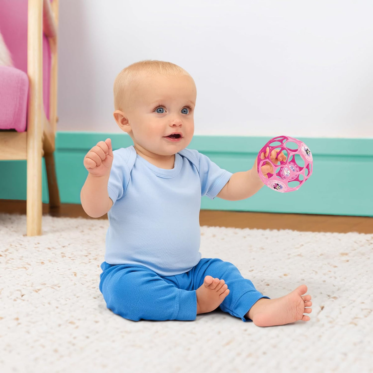 Bright Starts Oball Easy Grasp Classic Ball BPA-Free Infant Toy,Age Newborn and up, 4 Inches